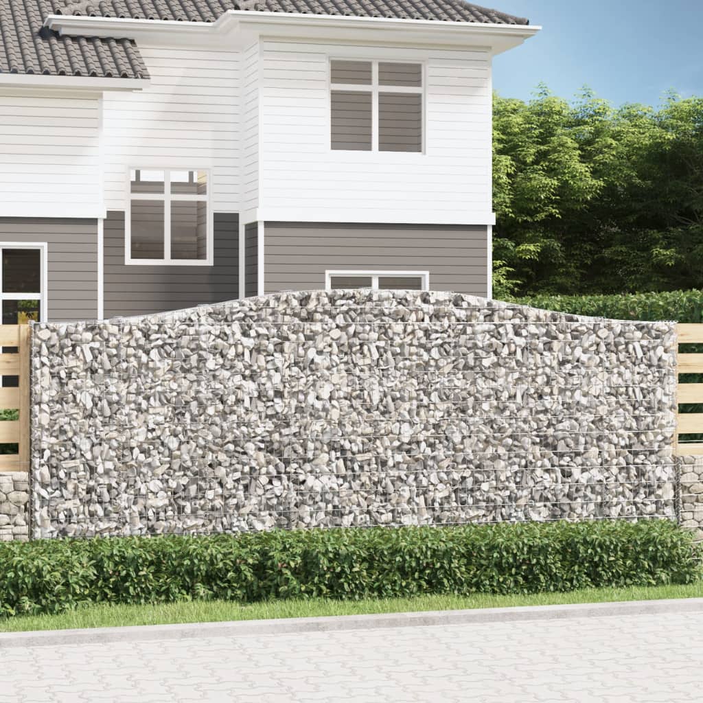 vidaXL Arched Gabion Baskets 7 pcs 400x30x160/180 cm Galvanised Iron
