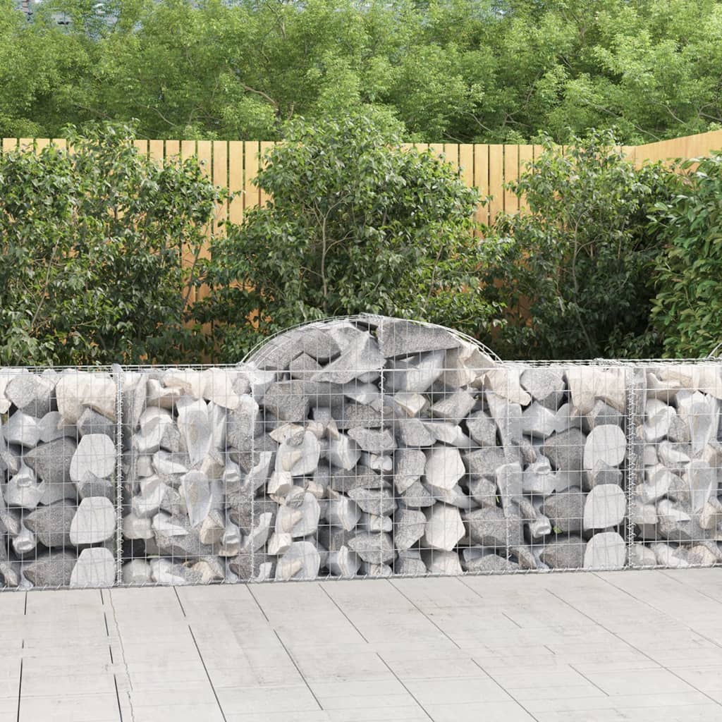 vidaXL Arched Gabion Baskets 5 pcs 200x50x80/100 cm Galvanised Iron