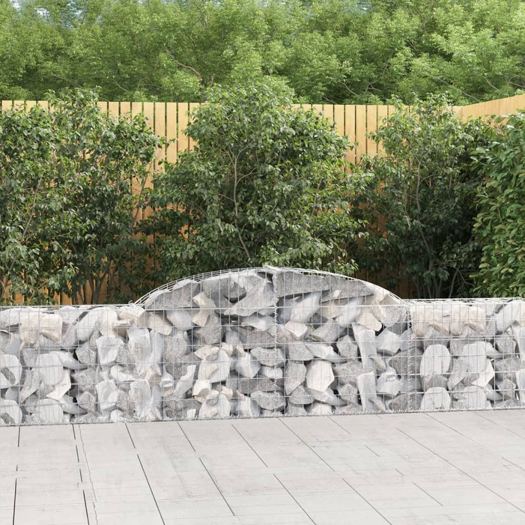 vidaXL Arched Gabion Baskets 9 pcs 300x30x60/80 cm Galvanised Iron
