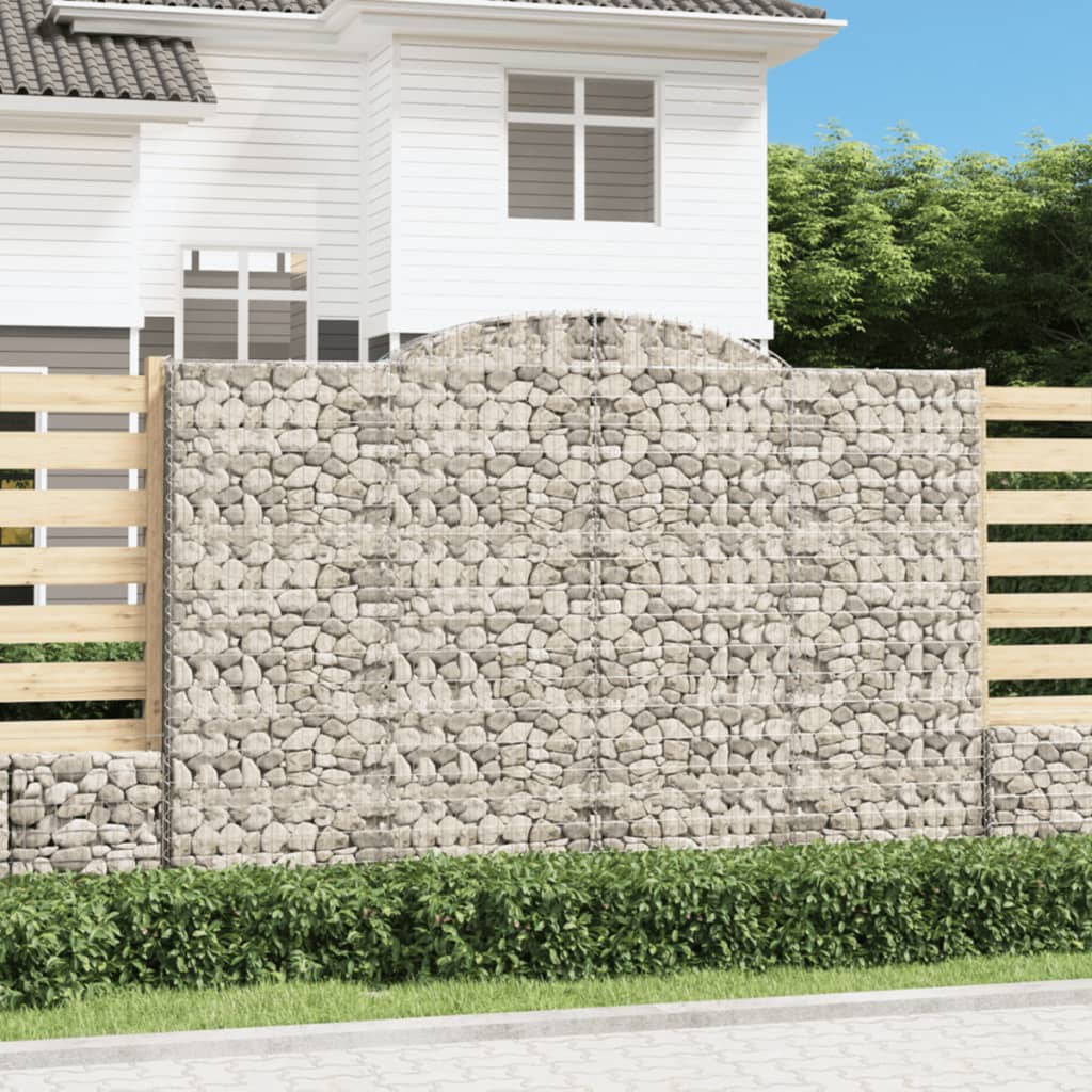 vidaXL Arched Gabion Baskets 5 pcs 300x50x200/220 cm Galvanised Iron