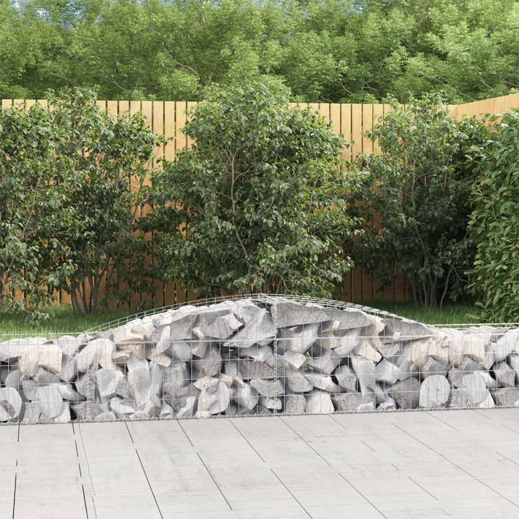 vidaXL Arched Gabion Baskets 7 pcs 400x50x40/60 cm Galvanised Iron