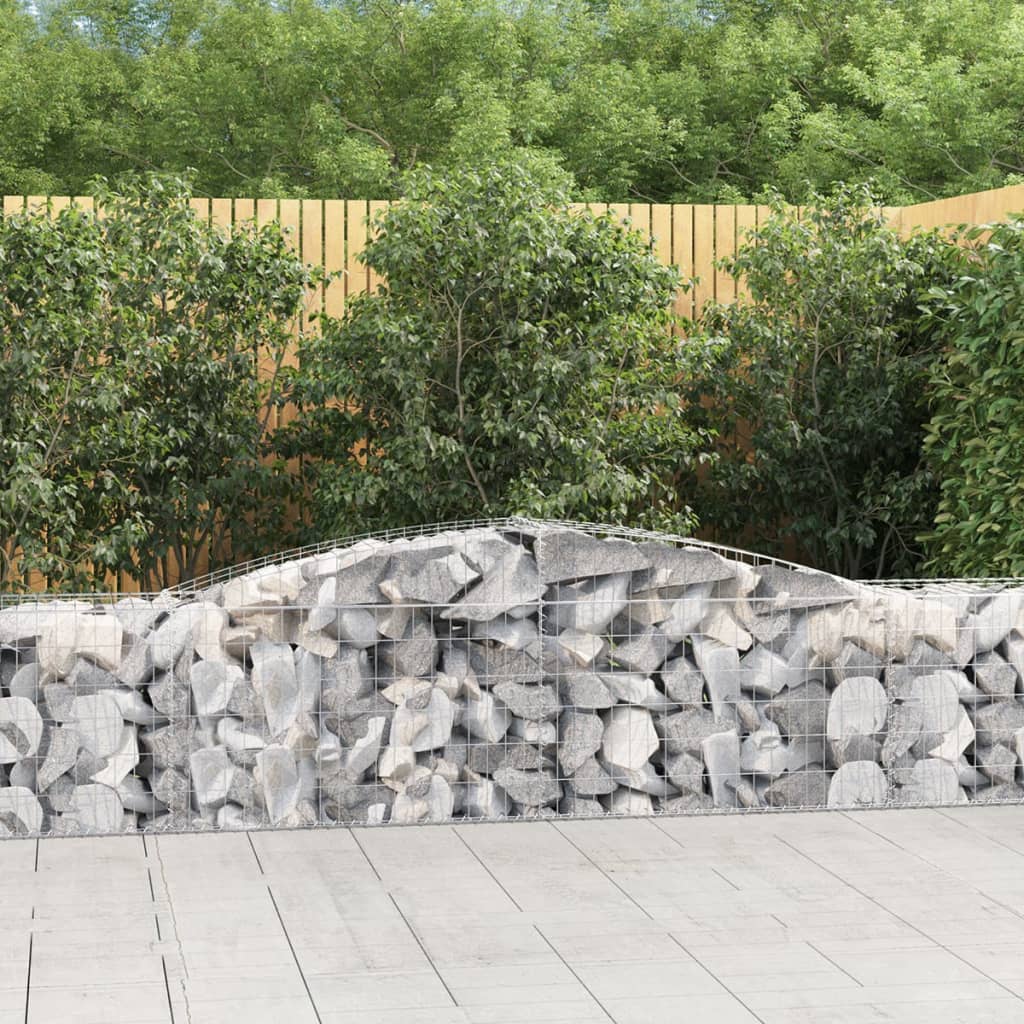 vidaXL Arched Gabion Baskets 8 pcs 400x50x60/80 cm Galvanised Iron