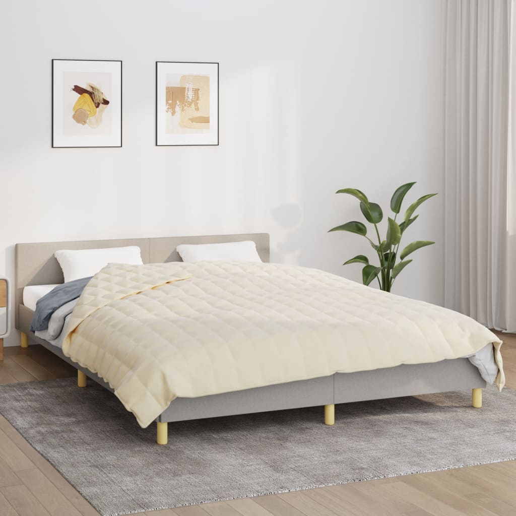 vidaXL Weighted Blanket Light Cream 200x200 cm 9 kg Fabric