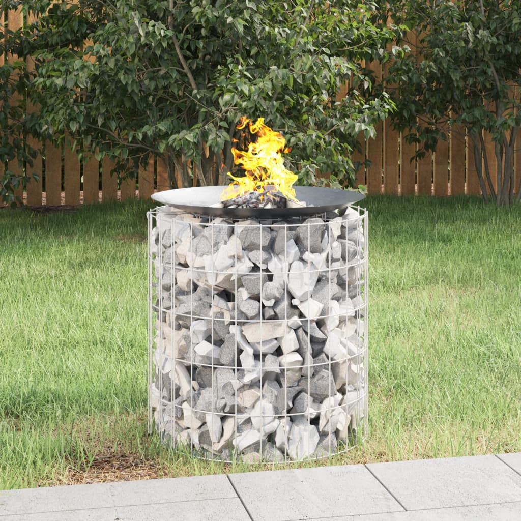 vidaXL Gabion Fire Pit íÖ 50 cm Galvanised Iron