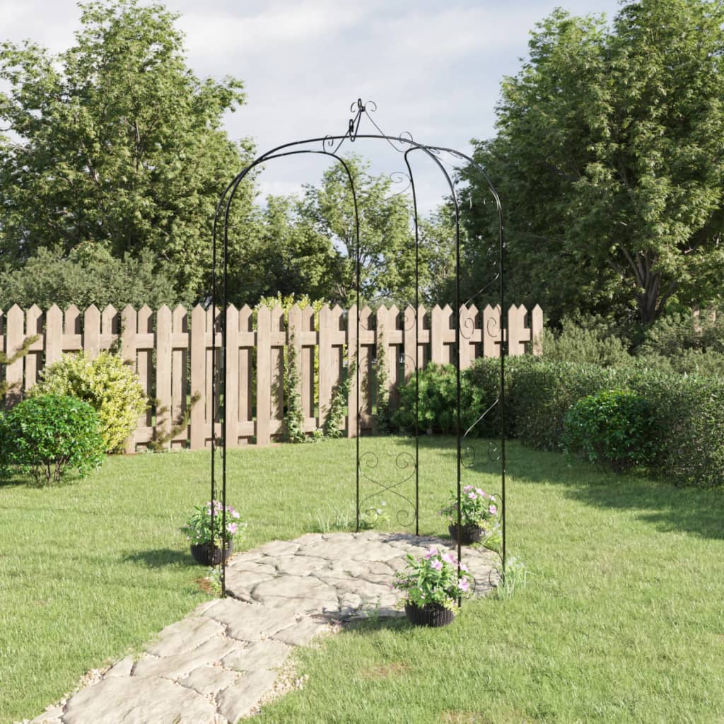 vidaXL Garden Arch Black íÖ180x255 cm Steel