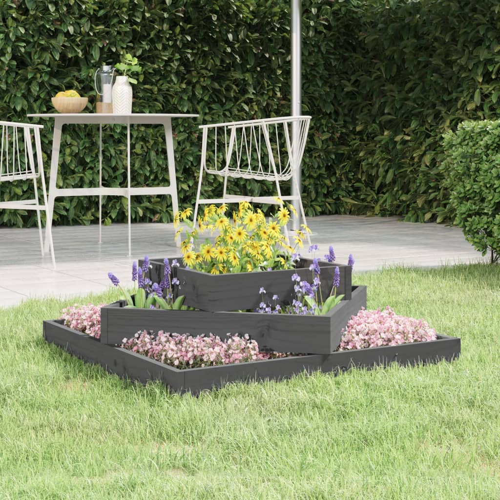 vidaXL Planter Grey 83x83x27 cm Solid Wood Pine