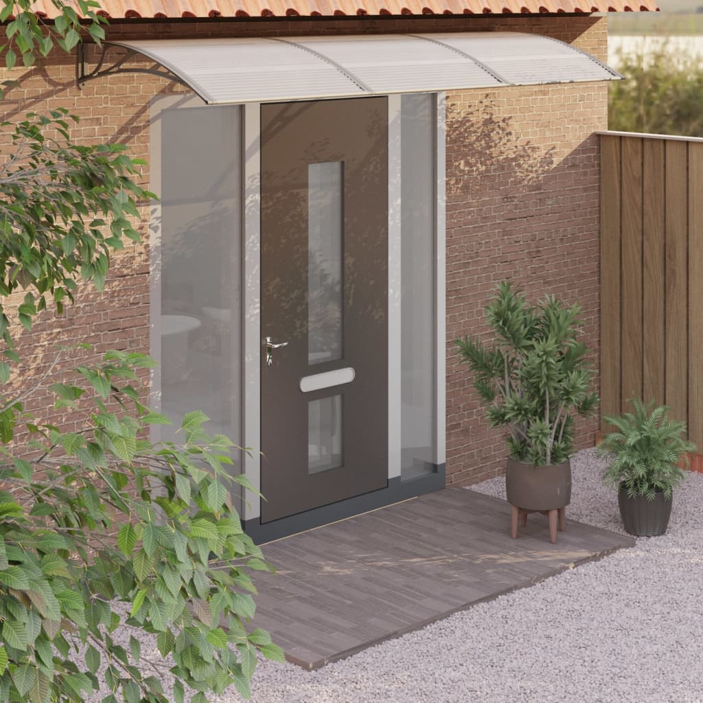 vidaXL Door Canopy Grey 300x100 cm Polycarbonate