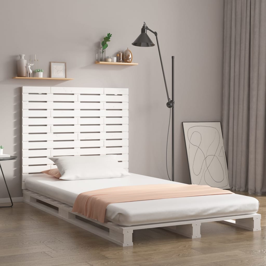 vidaXL Wall Headboard White 96x3x91.5 cm Solid Wood Pine
