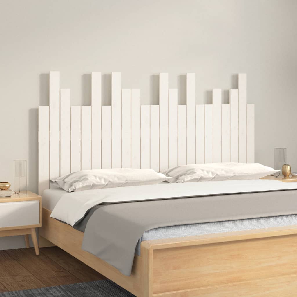 vidaXL Wall Headboard White 146.5x3x80 cm Solid Wood Pine