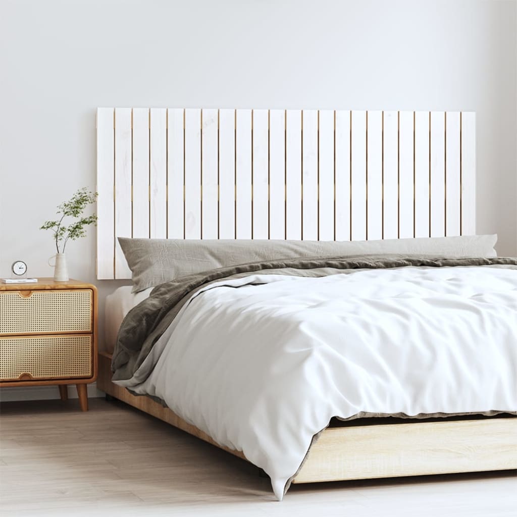 vidaXL Wall Headboard White 147x3x60 cm Solid Wood Pine