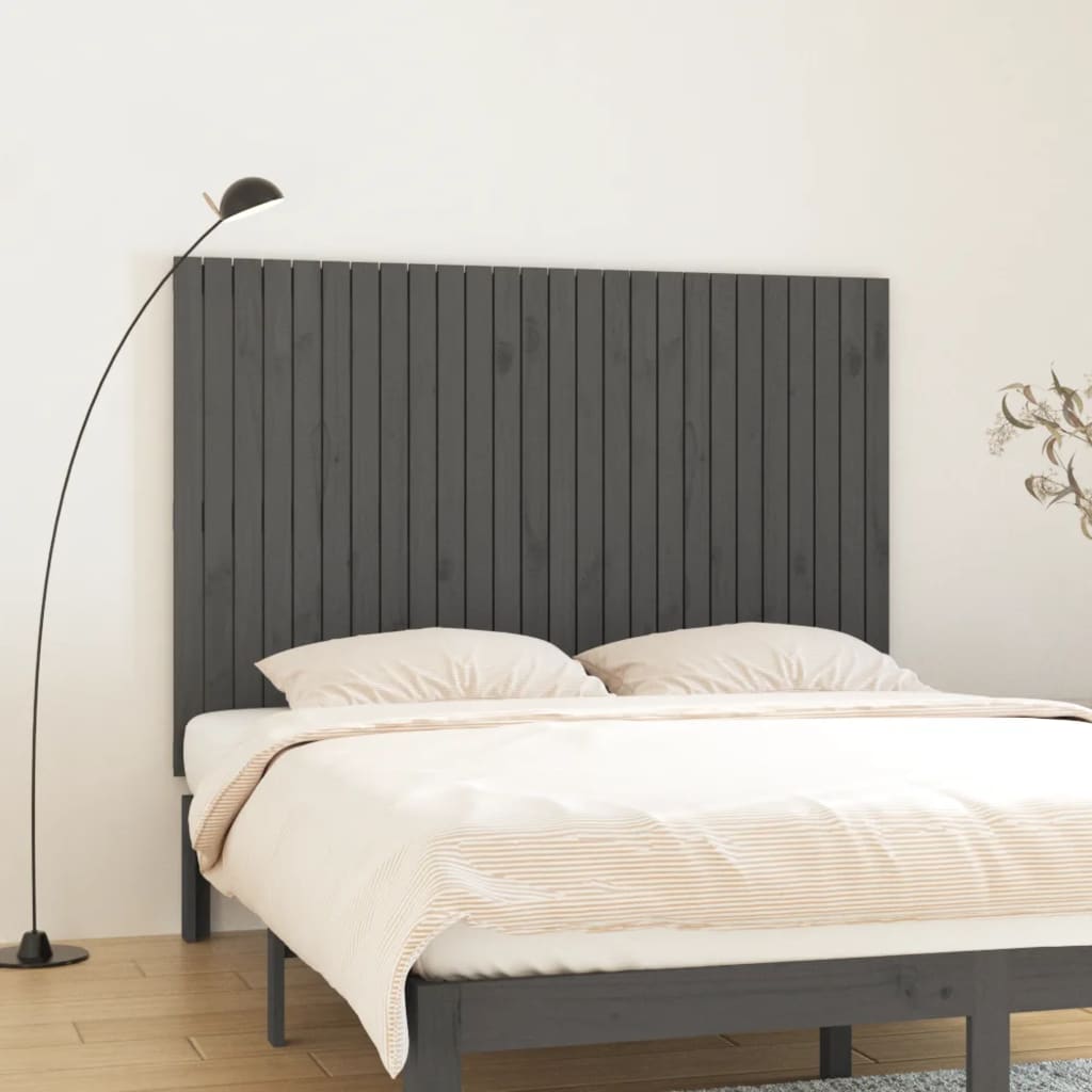 vidaXL Wall Headboard Grey 166x3x110 cm Solid Wood Pine