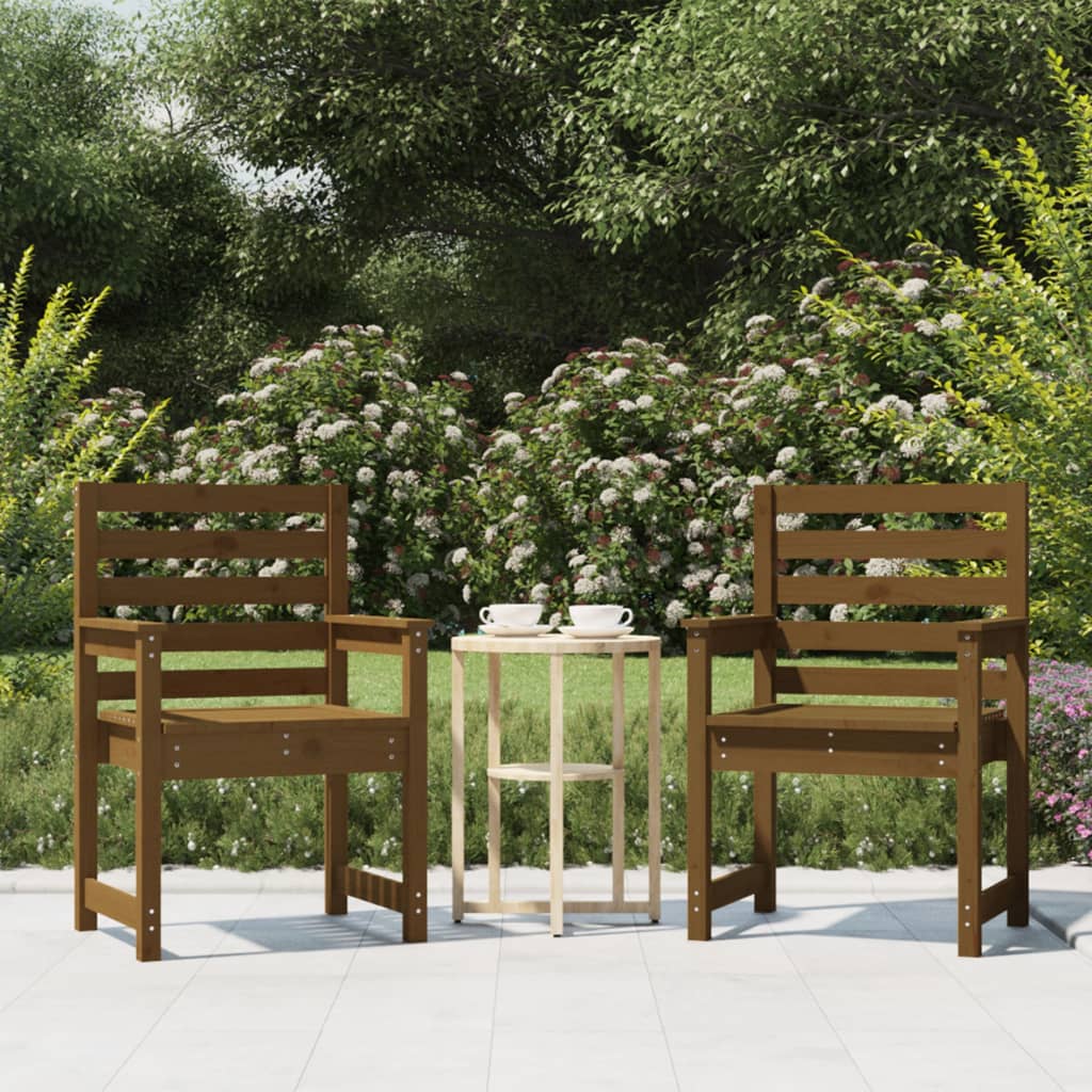 vidaXL Garden Chairs 2 pcs Honey Brown 60x48x91 cm Solid Wood Pine