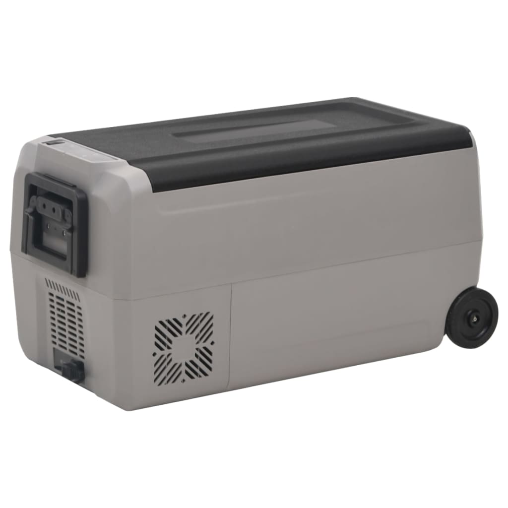 vidaXL Cool Box with Wheel and Handle Black & Grey 36 L PP & PE