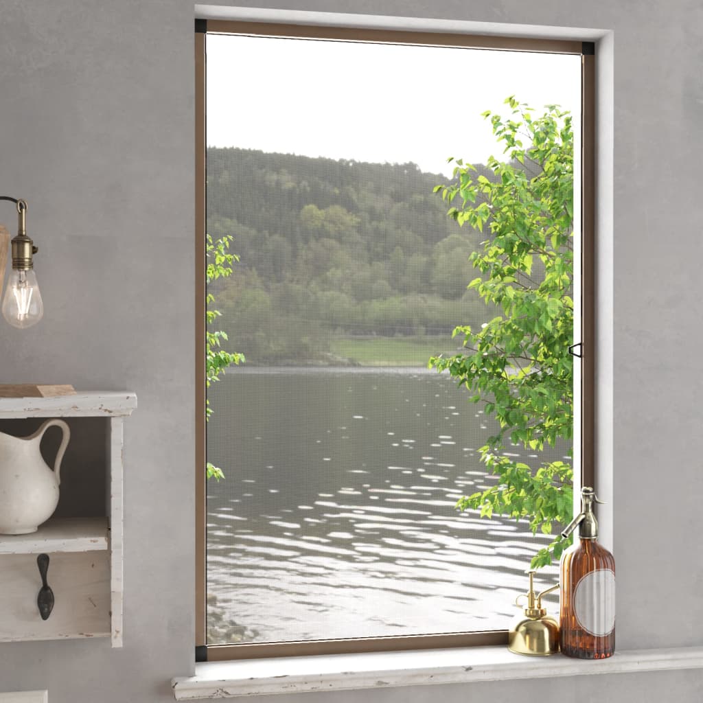 vidaXL Insect Screen for Windows Brown 90x120 cm
