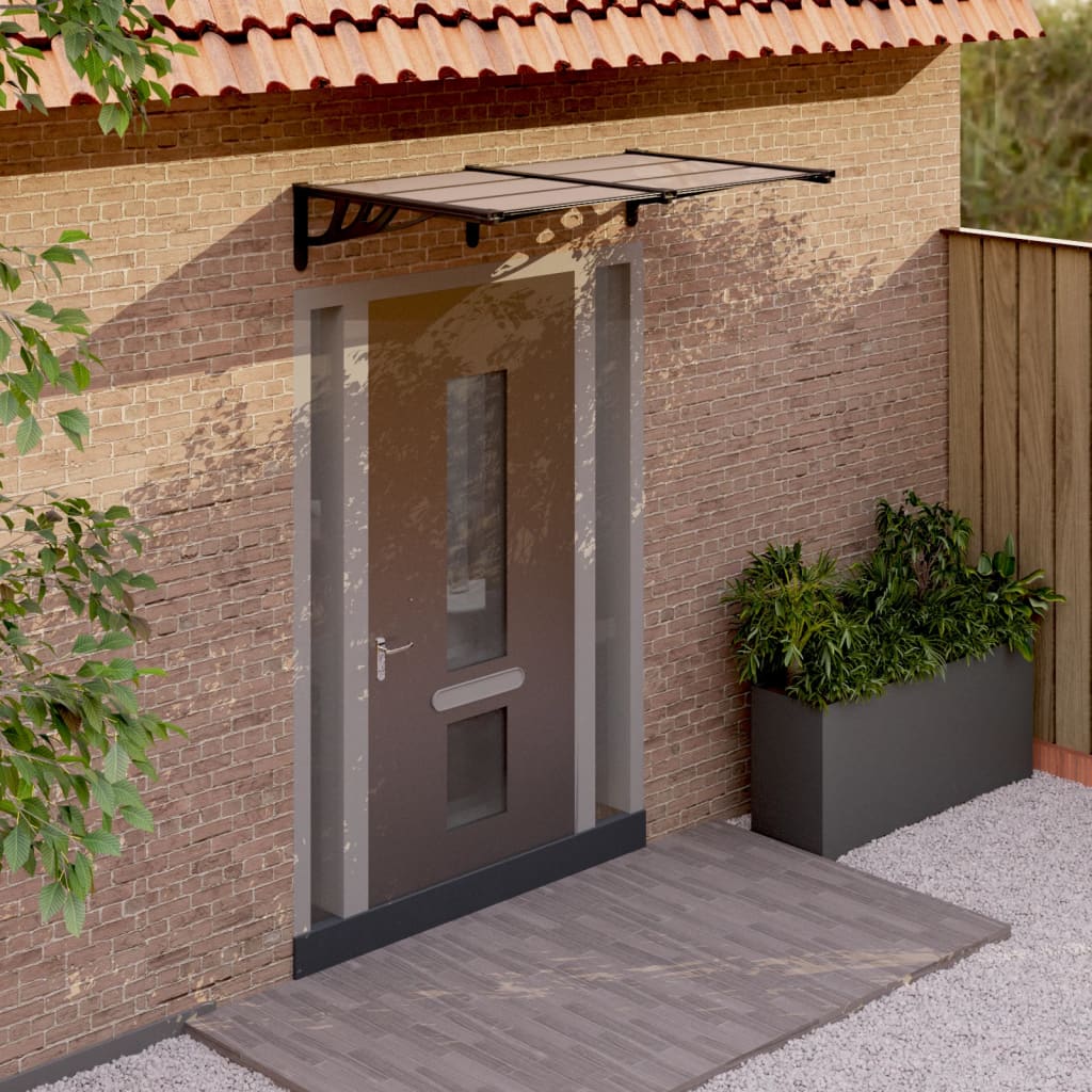 vidaXL Door Canopy Black 152.5x90 cm Polycarbonate