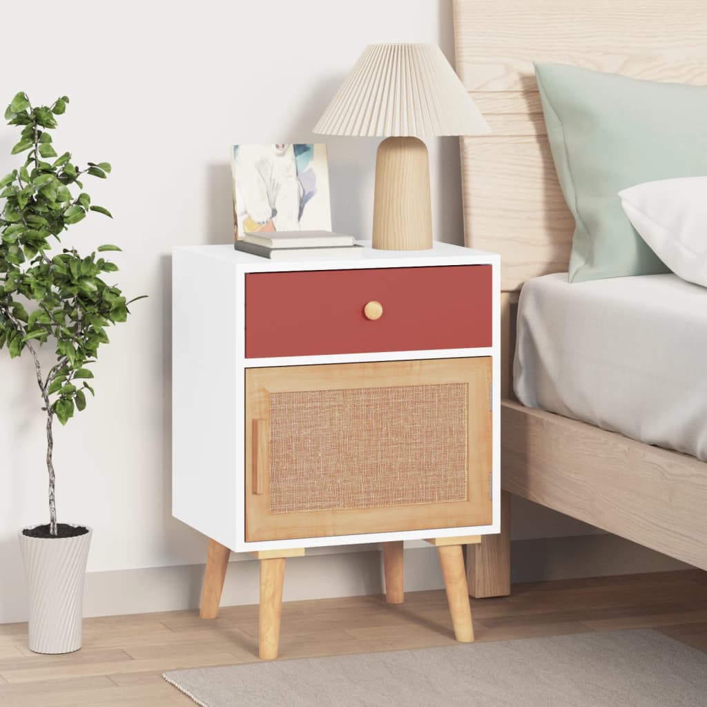 vidaXL Bedside Cabinet White 40x30x55 cm Engineered Wood