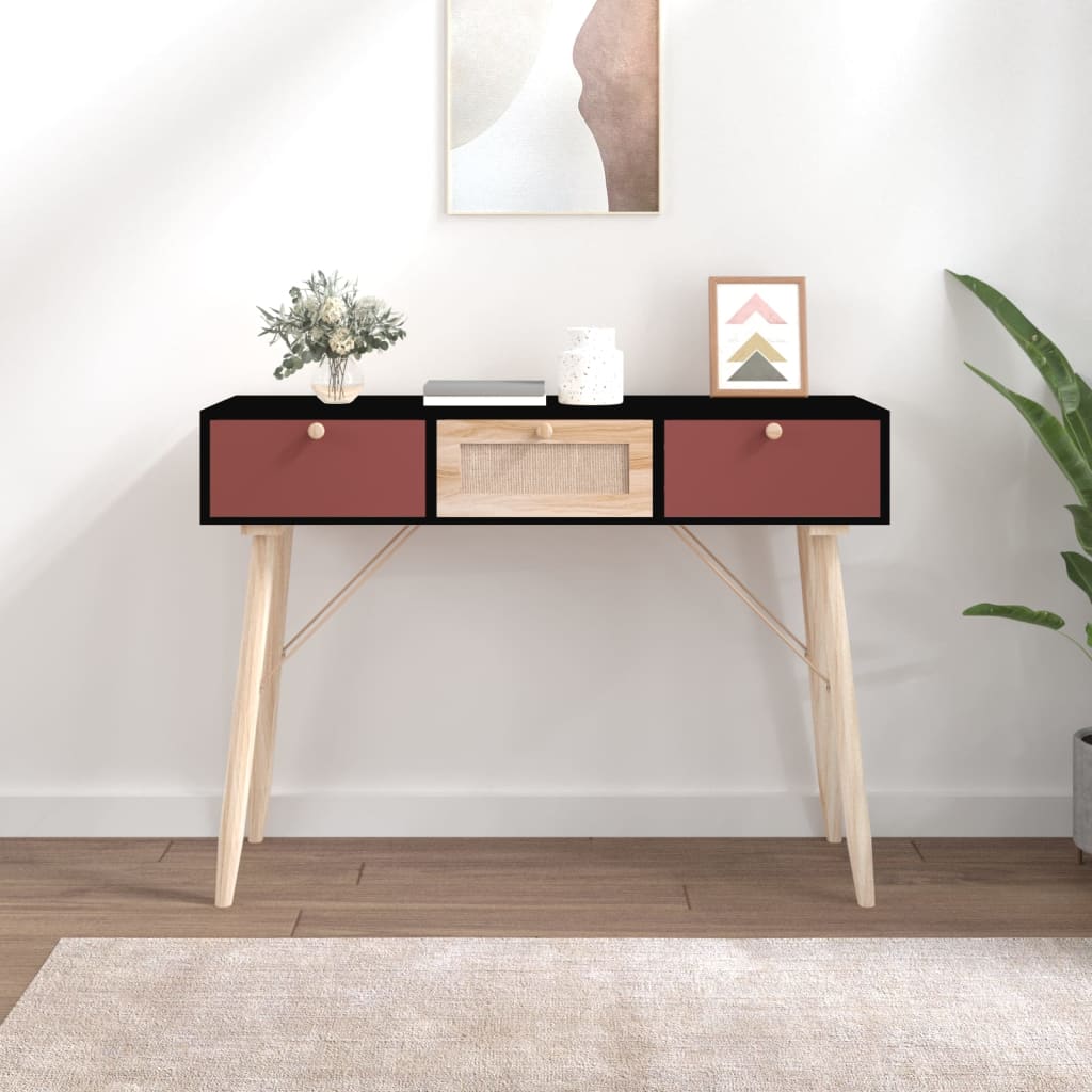 vidaXL Console Table with Drawers 105x30x75 cm Engineered Wood