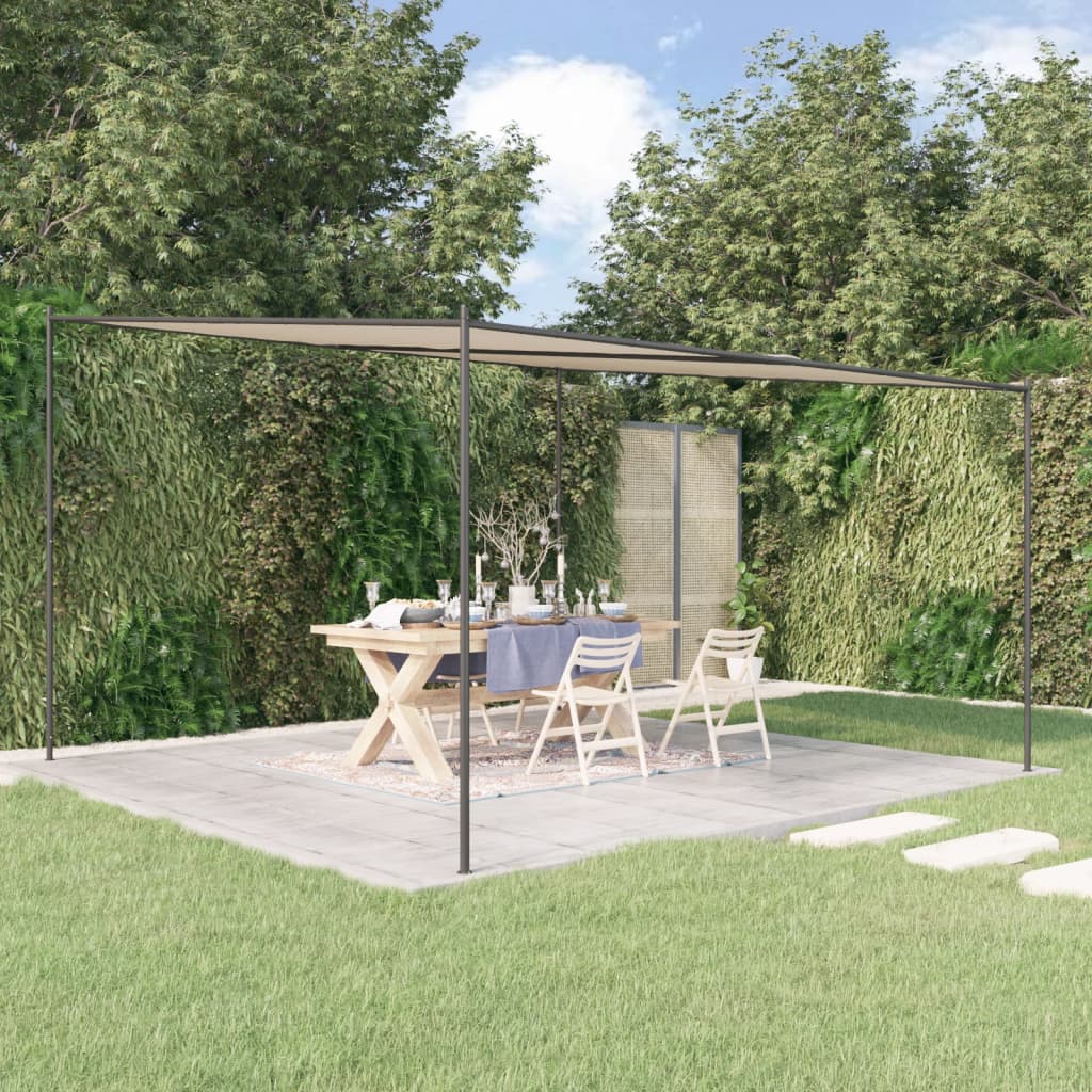 vidaXL Gazebo Beige 4x4 m 180 g/mŒ_ Fabric and Steel