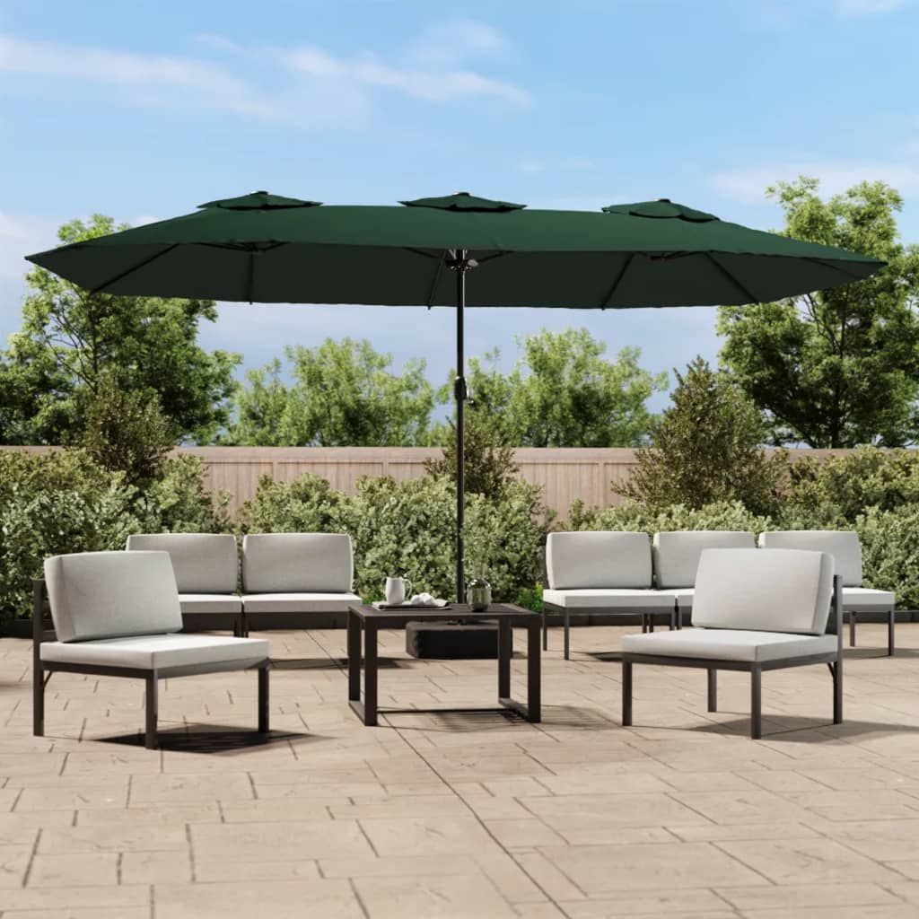 vidaXL Double-Head Parasol Green 449x245 cm