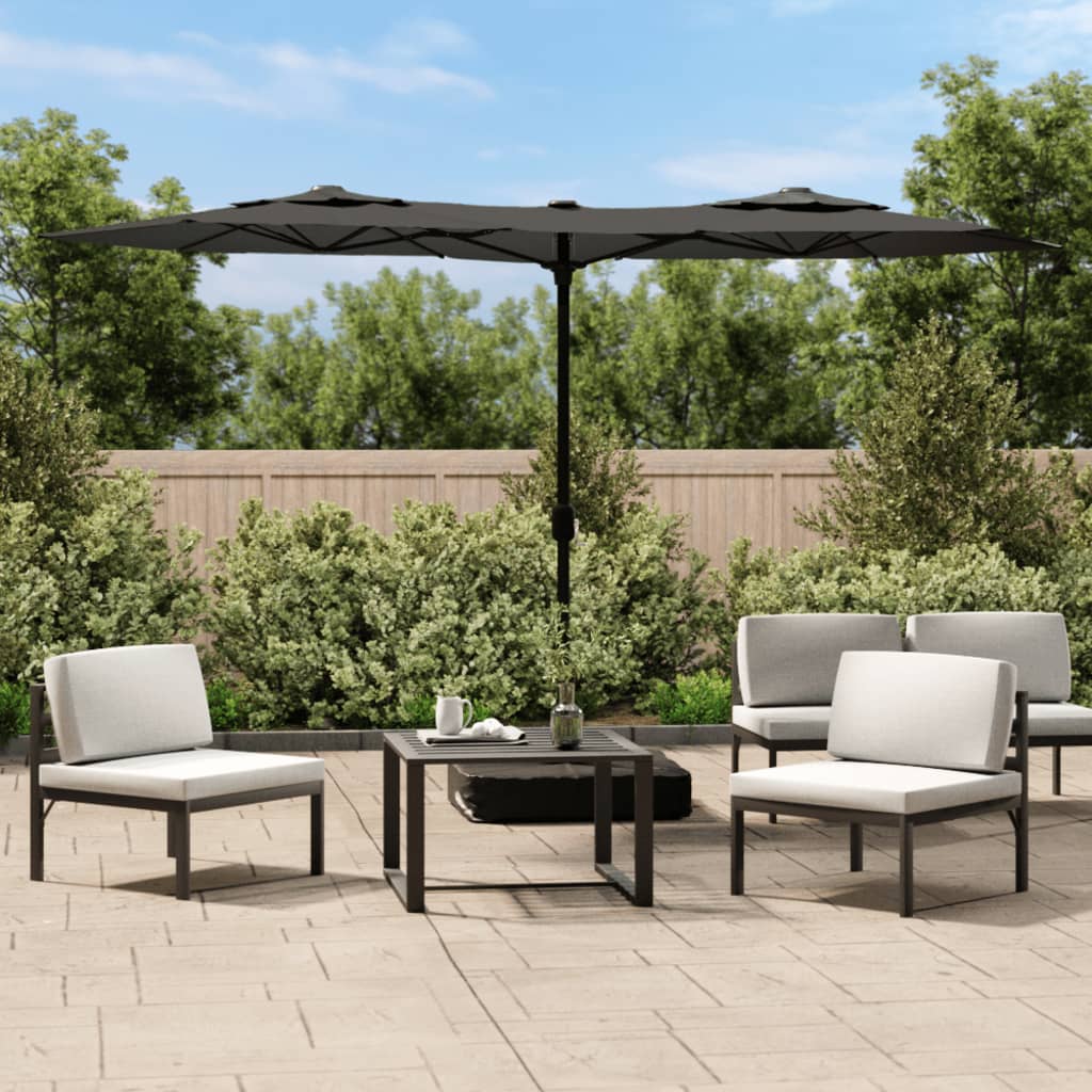 vidaXL Double-Head Parasol Anthracite 316x240 cm