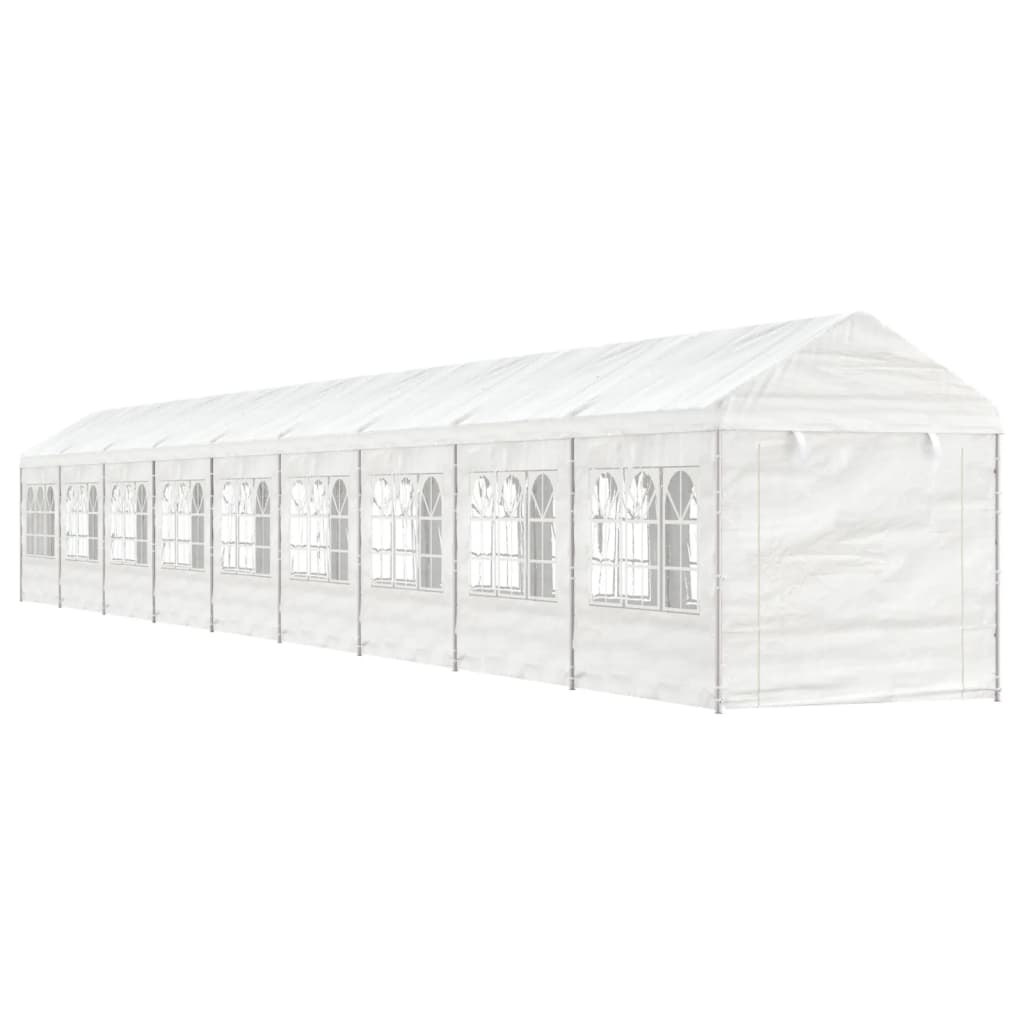 vidaXL Gazebo with Roof White 20.07x2.28x2.69 m Polyethylene