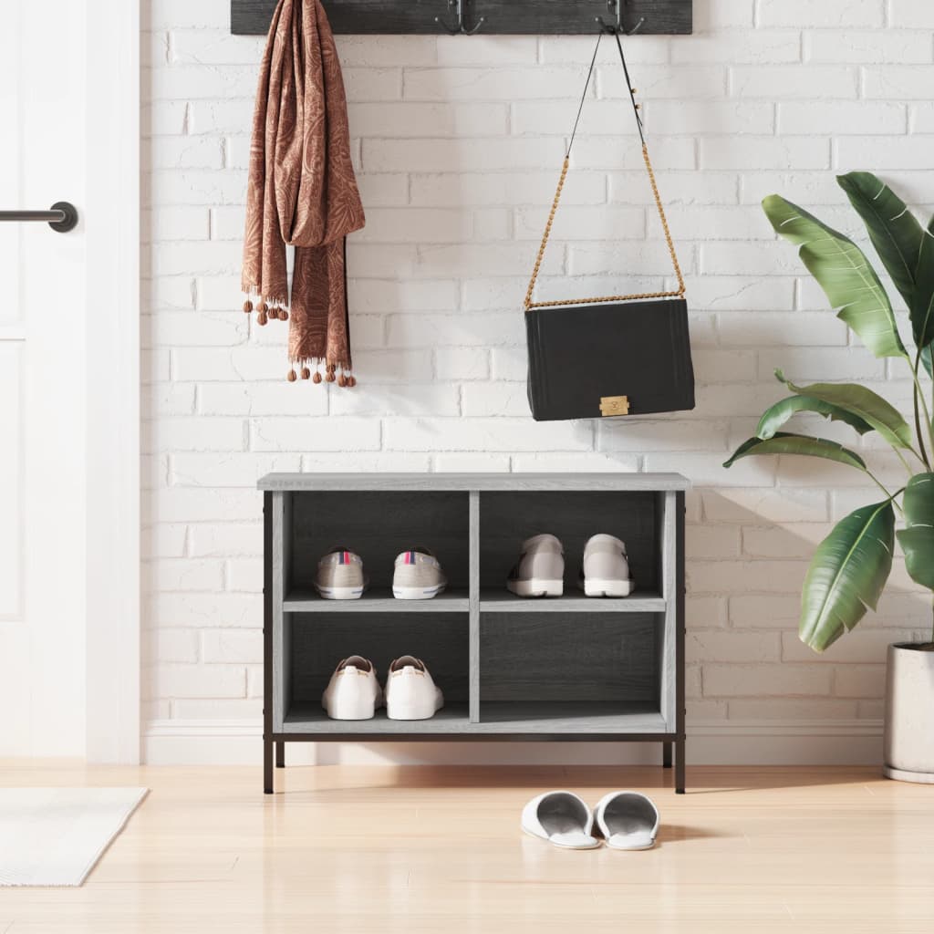 vidaXL Shoe Cabinet Grey Sonoma 69x35x50 cm Engineered Wood