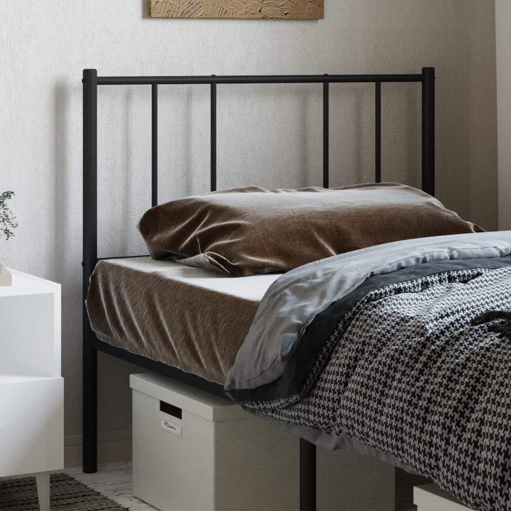 vidaXL Metal Headboard Black 75 cm
