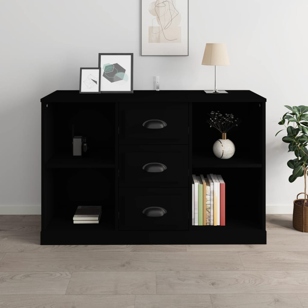 vidaXL Sideboard Black 104.5x35.5x67.5 cm Engineered Wood
