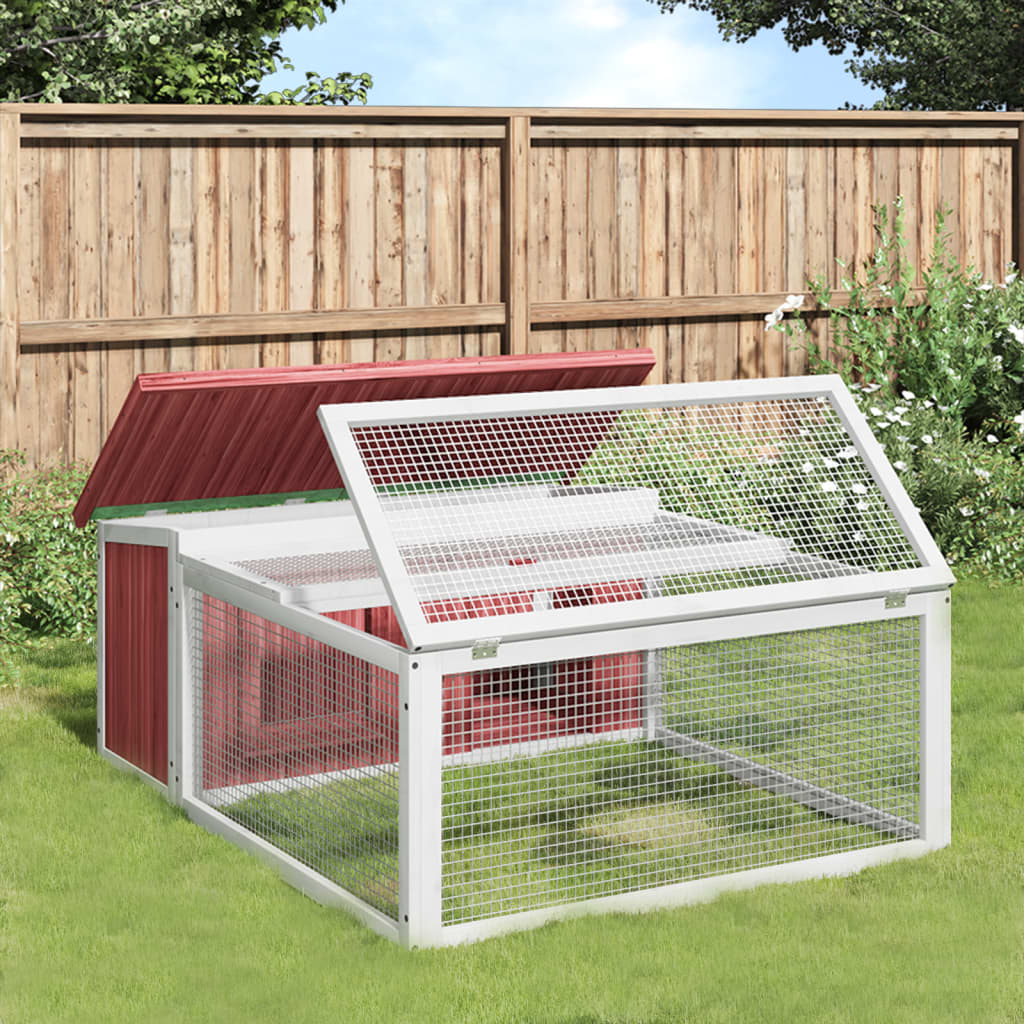 vidaXL Rabbit Hutch Mocha 117.5x97x47.5 cm Solid Wood Pine