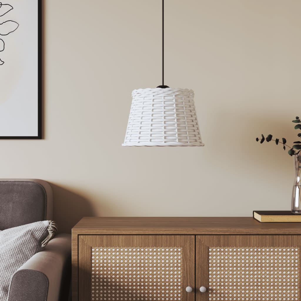 vidaXL Ceiling Lamp Shade White íÖ25x17 cm Wicker