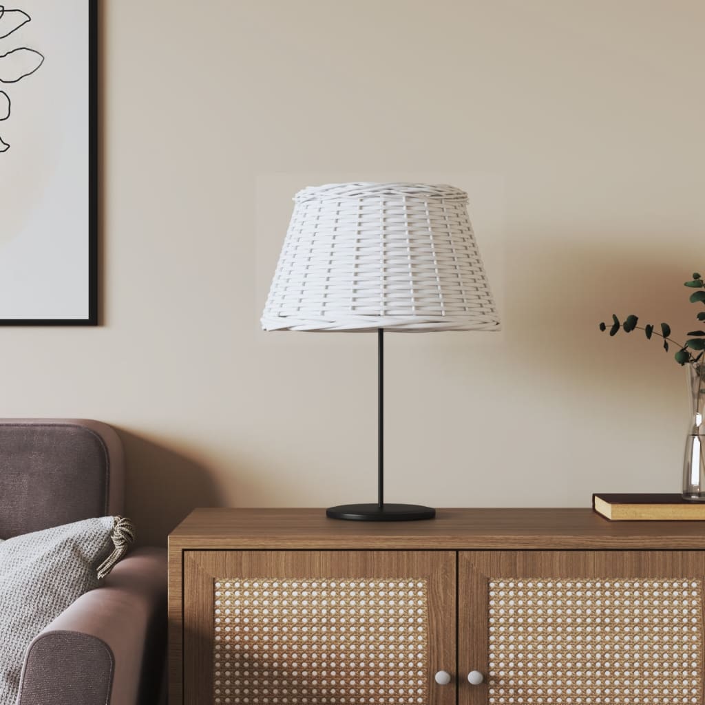 vidaXL Lamp Shade White íÖ50x30 cm Wicker
