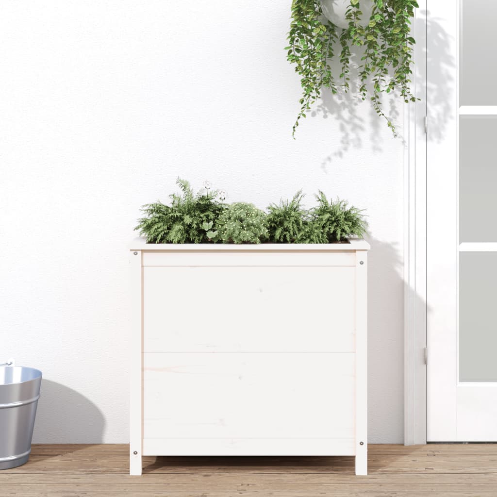 vidaXL Garden Planter White 82.5x40x78 cm Solid Wood Pine