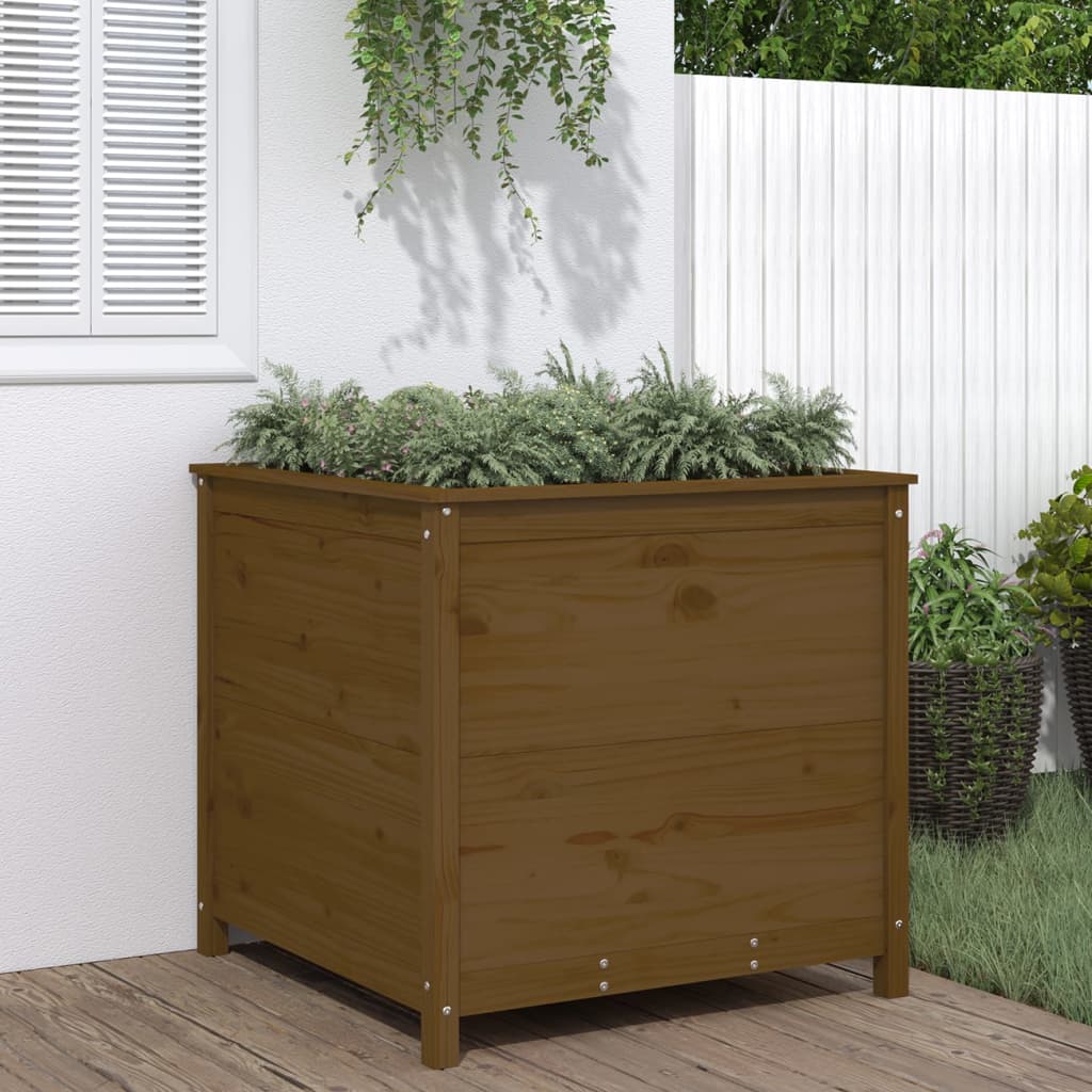 vidaXL Garden Planter Honey Brown 82.5x82.5x78 cm Solid Wood Pine