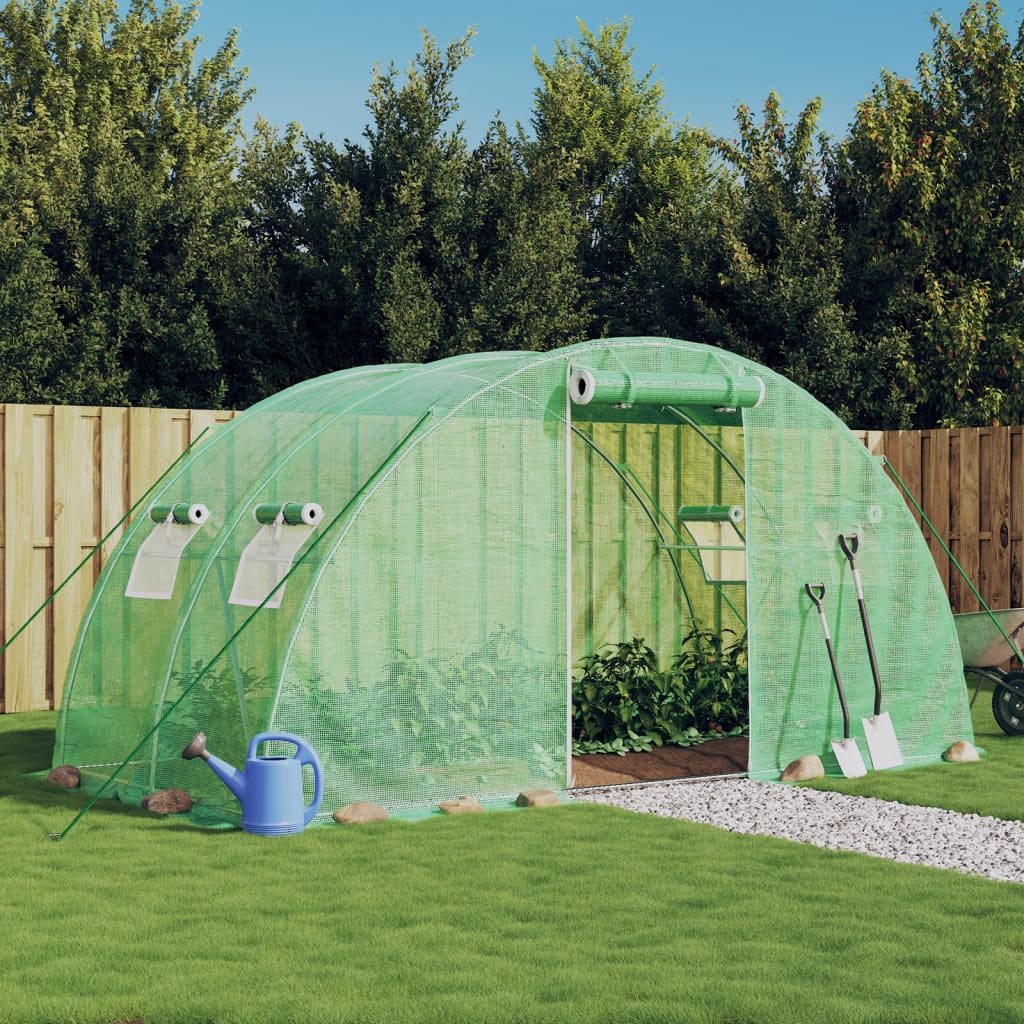 vidaXL Greenhouse with Steel Frame Green 8 mŒ_ 4x2x2 m