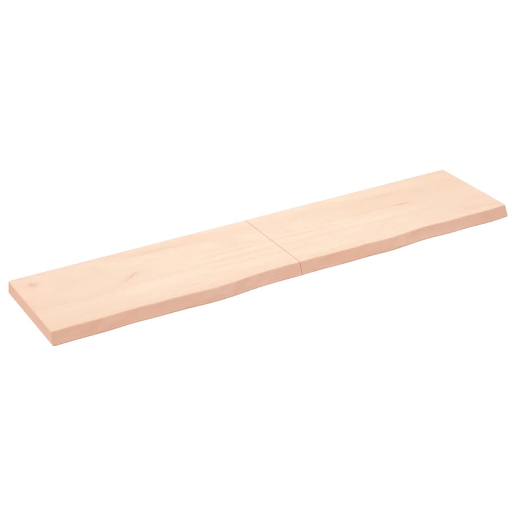 vidaXL Wall Shelf 180x40x(2-6) cm Untreated Solid Wood Oak