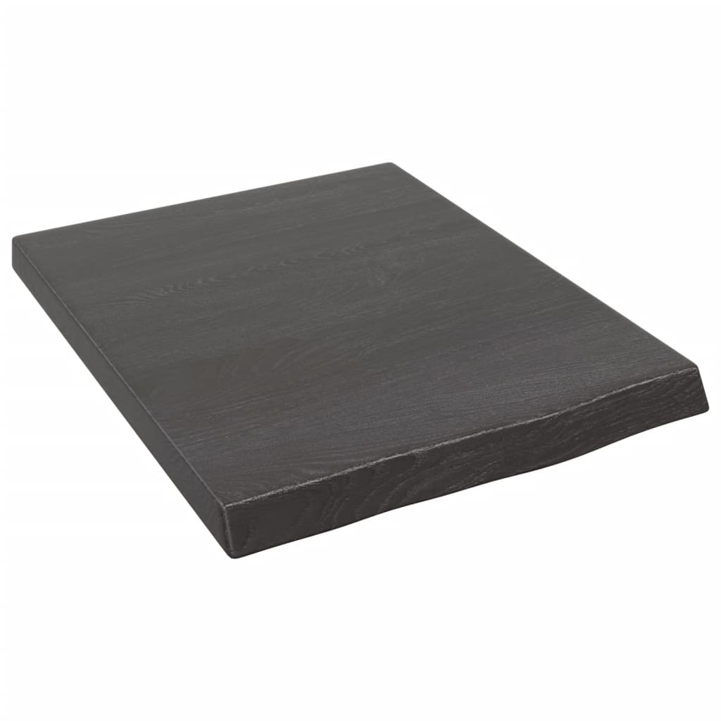 vidaXL Wall Shelf Dark Grey 40x50x(2-4) cm Treated Solid Wood Oak