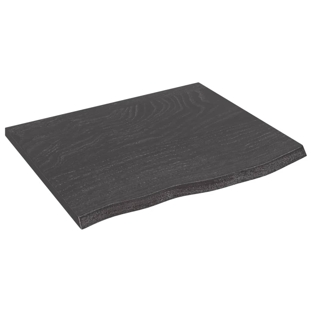 vidaXL Wall Shelf Dark Grey 60x50x2 cm Treated Solid Wood Oak