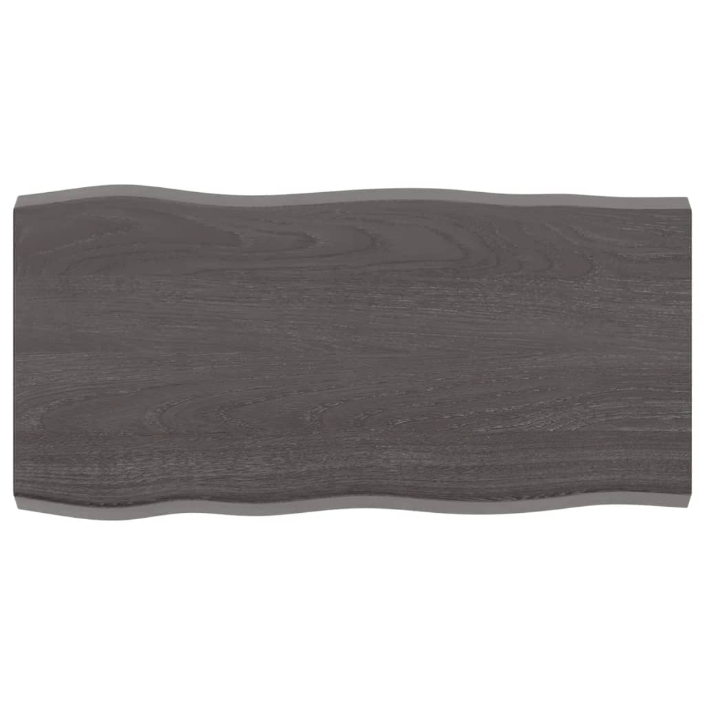 vidaXL Table Top Dark Grey 80x40x(2-4) cm Treated Solid Wood Live Edge