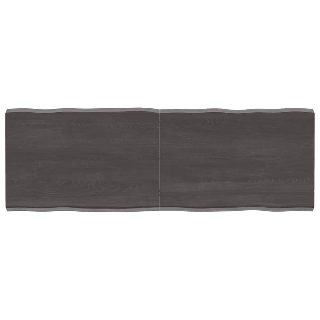 vidaXL Table Top Dark Grey 120x40x(2-4) cm Treated Solid Wood Live Edge