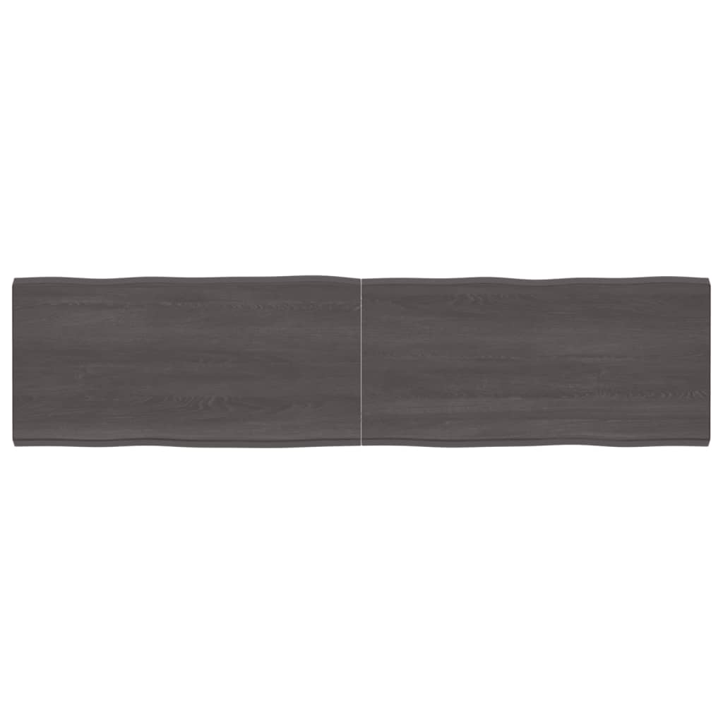 vidaXL Table Top Dark Grey 200x50x(2-4) cm Treated Solid Wood Live Edge