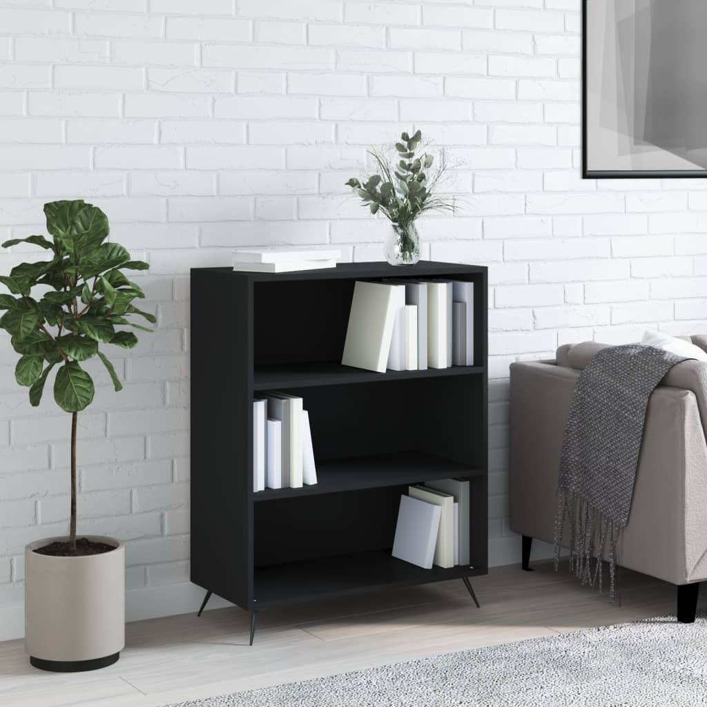 vidaXL Bookcase Black 69.5x32.5x90 cm Engineered Wood