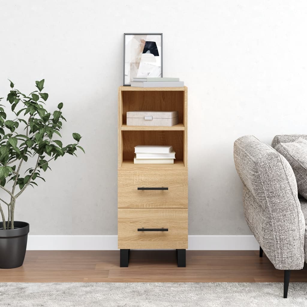 vidaXL Sideboard Sonoma Oak 34.5x34x90 cm Engineered Wood