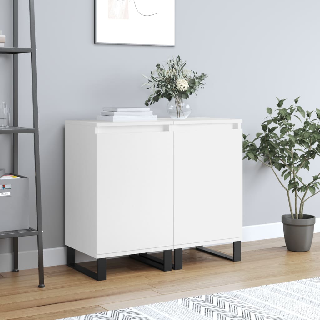 vidaXL Sideboards 2 pcs White 40x35x70 cm Engineered Wood