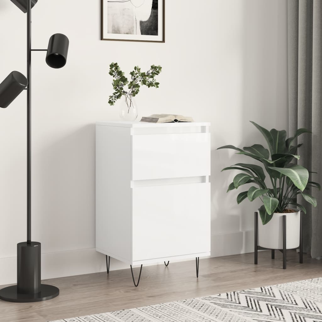 vidaXL Sideboard High Gloss White 40x35x70 cm Engineered Wood