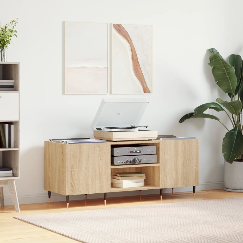 vidaXL Record Cabinet Sonoma Oak 121x38x48 cm Engineered Wood