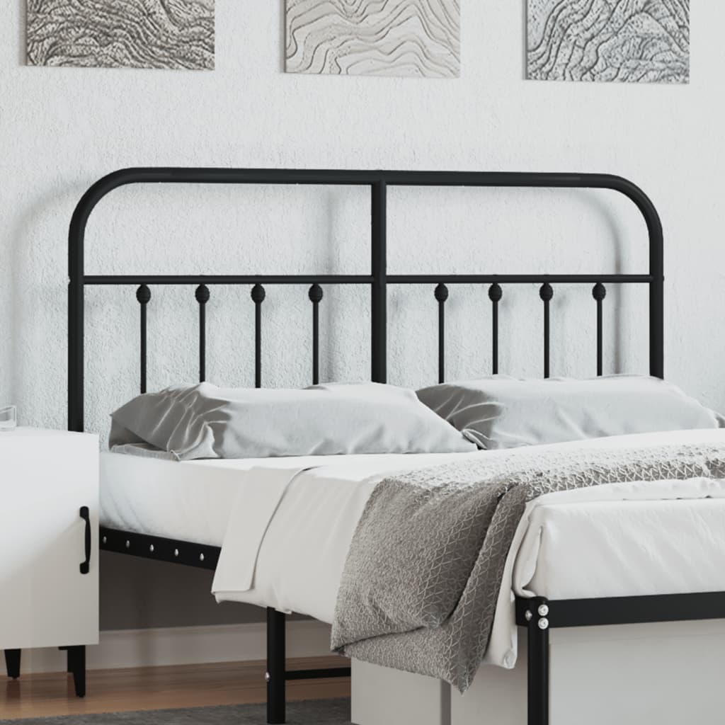 vidaXL Metal Headboard Black 150 cm