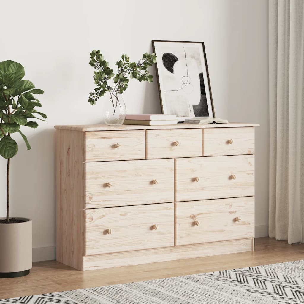 vidaXL Chest of Drawers ALTA 112x35x73 cm Solid Wood Pine