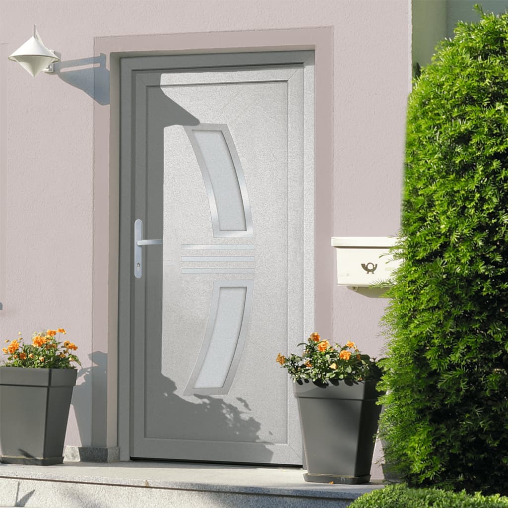 vidaXL Front Door White 108x200 cm PVC