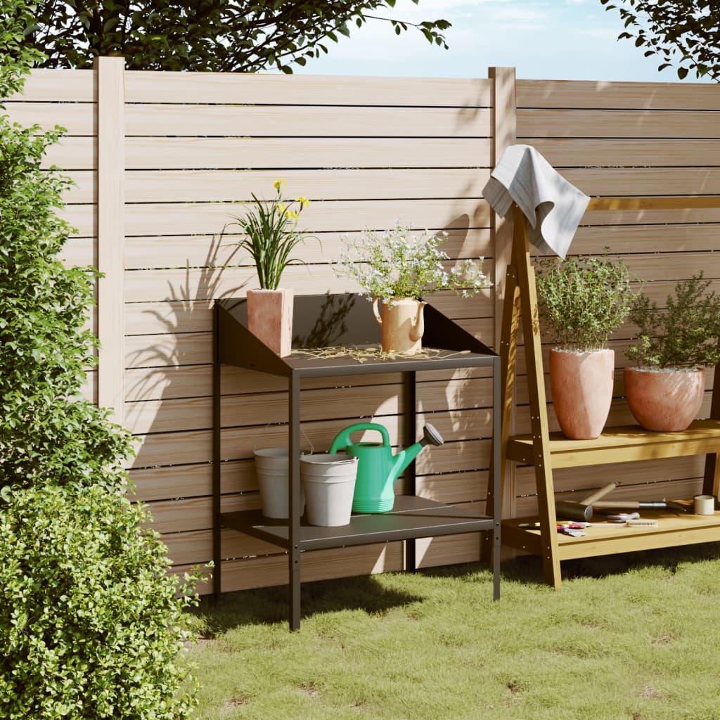 vidaXL Plant Stand Anthracite 75.5x54.5x100 cm Galvanised Steel