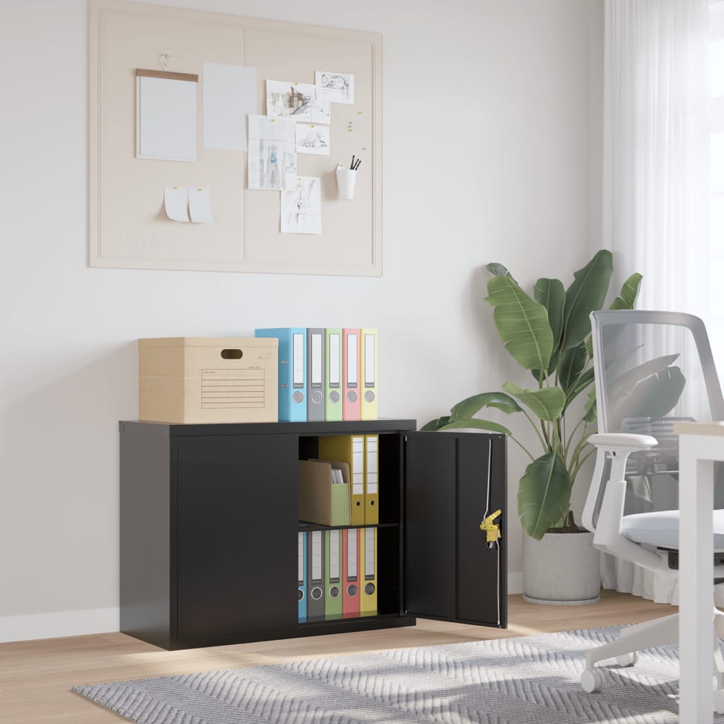 vidaXL File Cabinet Black 90x40x70 cm Steel